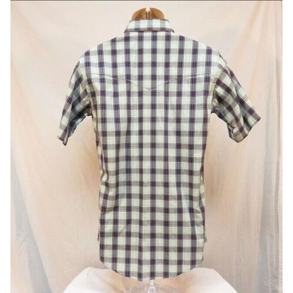 Wrangler Shirt Pearl Snap Navy Green‎ Plaid Style MWR104M NWT Size Small - Picture 3 of 7